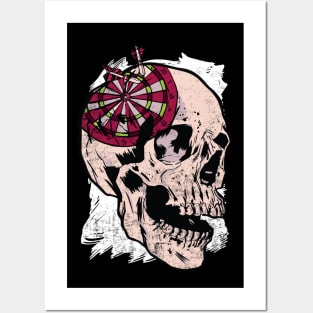 Dartboard Skull Funny Darts Player Posters and Art